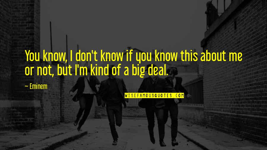 If You Don't Know Me Quotes By Eminem: You know, I don't know if you know