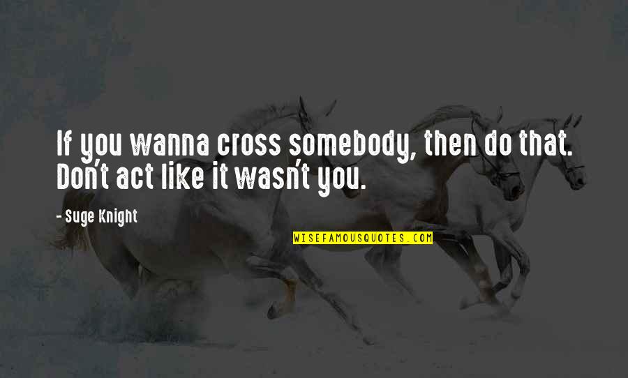 If You Don't Like Somebody Quotes By Suge Knight: If you wanna cross somebody, then do that.