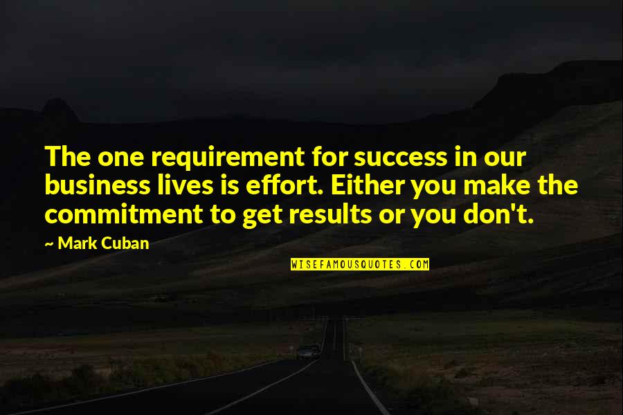 If You Don't Make The Effort Quotes By Mark Cuban: The one requirement for success in our business