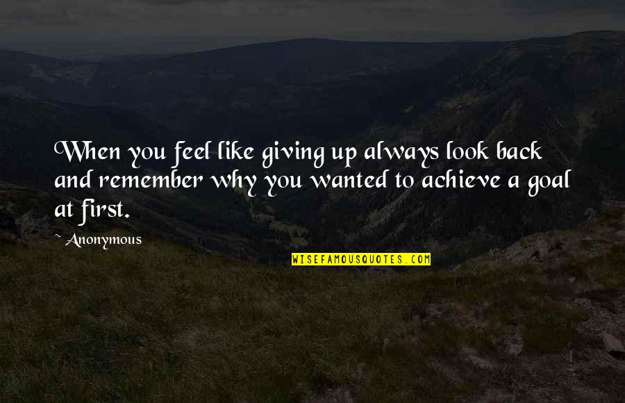 If You Feel Like Giving Up Quotes By Anonymous: When you feel like giving up always look