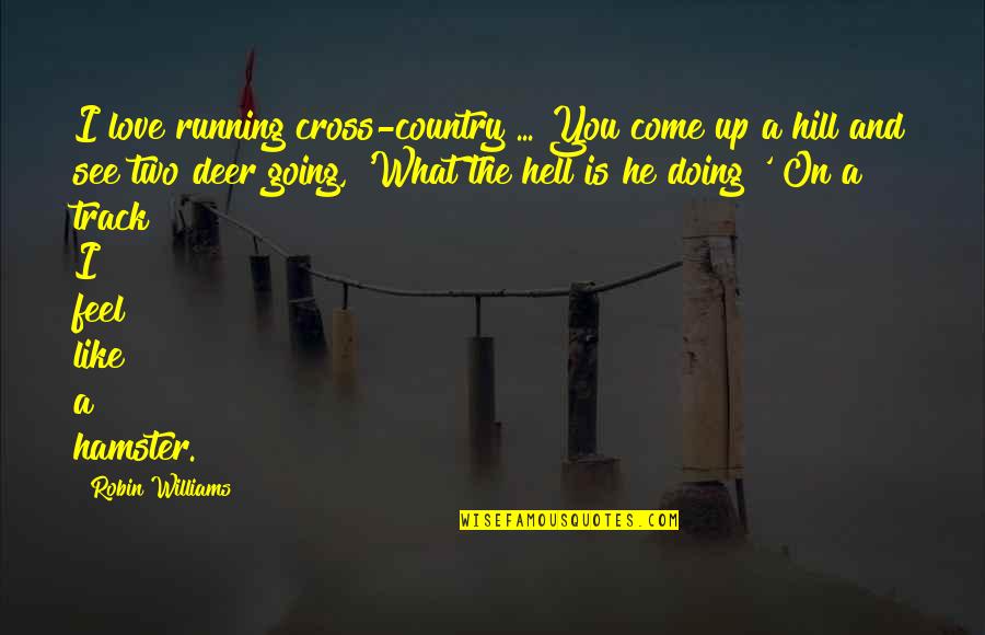 If You Feel Like Giving Up Quotes By Robin Williams: I love running cross-country ... You come up