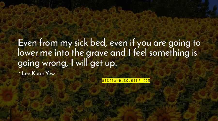 If You Feel Something Is Wrong Quotes By Lee Kuan Yew: Even from my sick bed, even if you