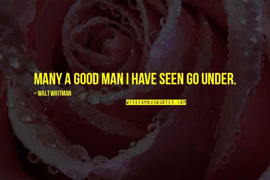 If You Have A Good Man Quotes By Walt Whitman: Many a good man I have seen go