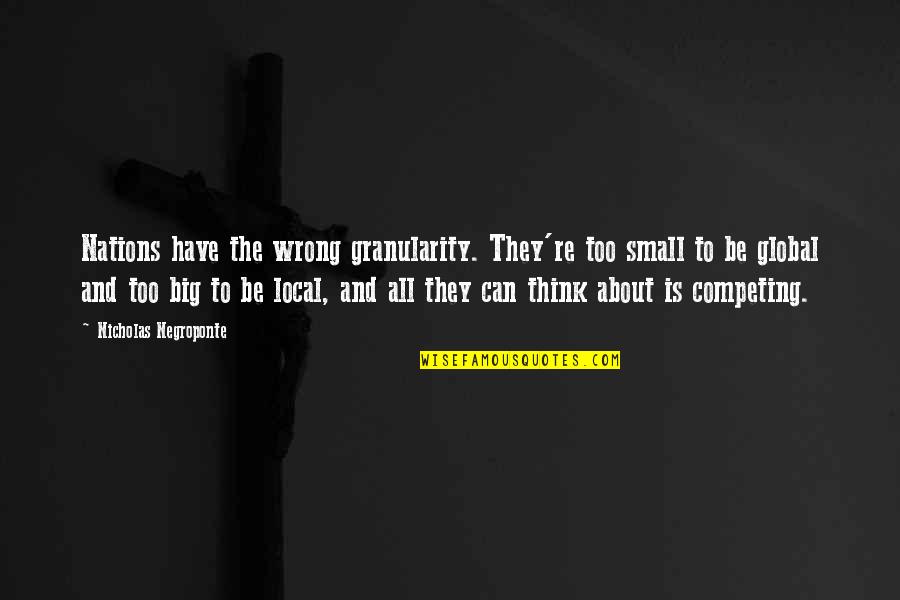 If You Have To Think About It Quotes By Nicholas Negroponte: Nations have the wrong granularity. They're too small