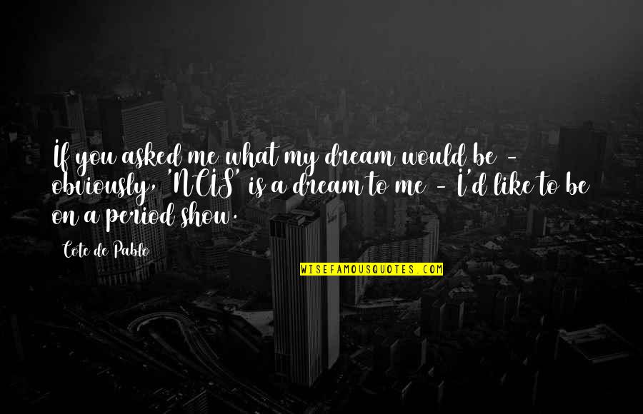 If You Like Me Quotes By Cote De Pablo: If you asked me what my dream would