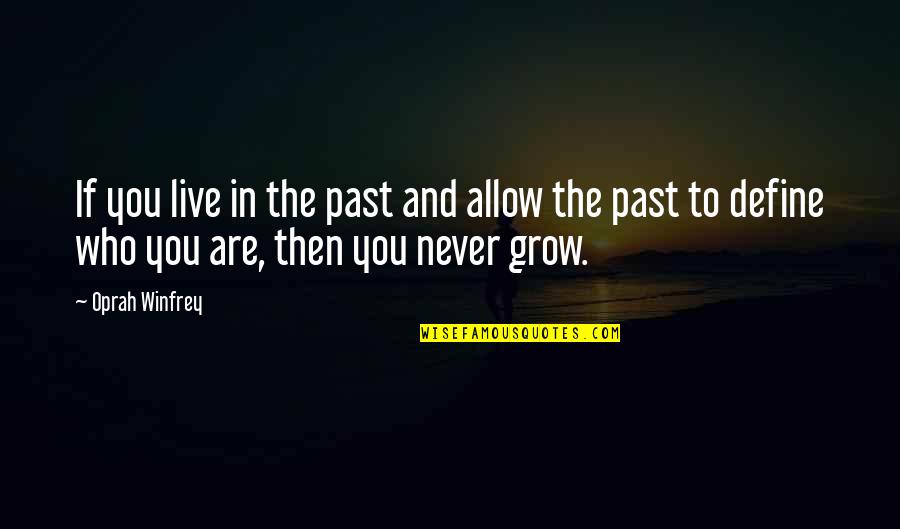 If You Live In The Past Quotes By Oprah Winfrey: If you live in the past and allow