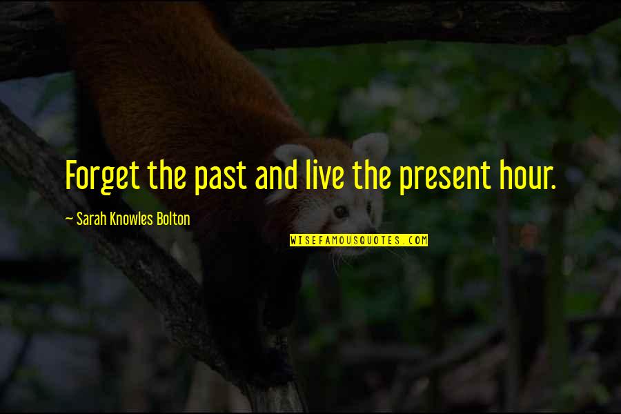 If You Live In The Past Quotes By Sarah Knowles Bolton: Forget the past and live the present hour.