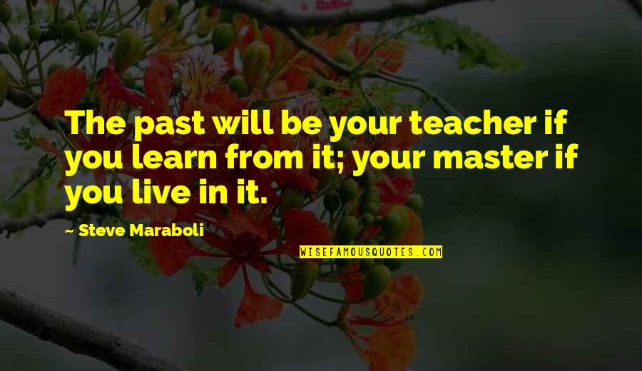 If You Live In The Past Quotes By Steve Maraboli: The past will be your teacher if you