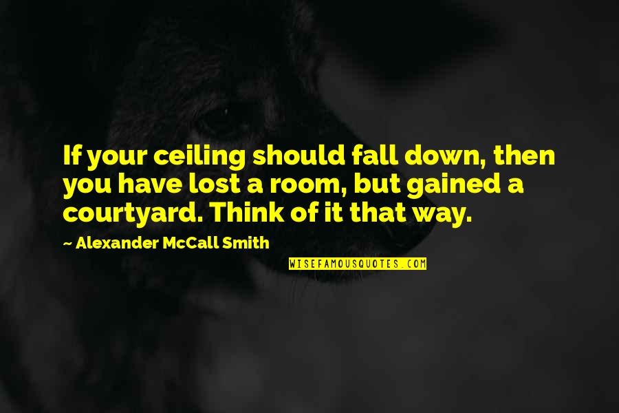 If You Lost Quotes By Alexander McCall Smith: If your ceiling should fall down, then you