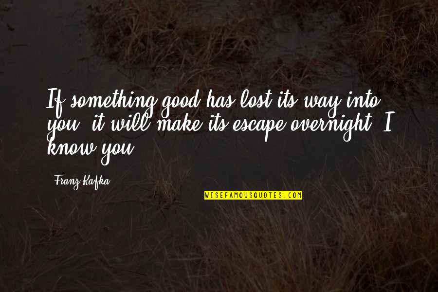 If You Lost Something Quotes By Franz Kafka: If something good has lost its way into