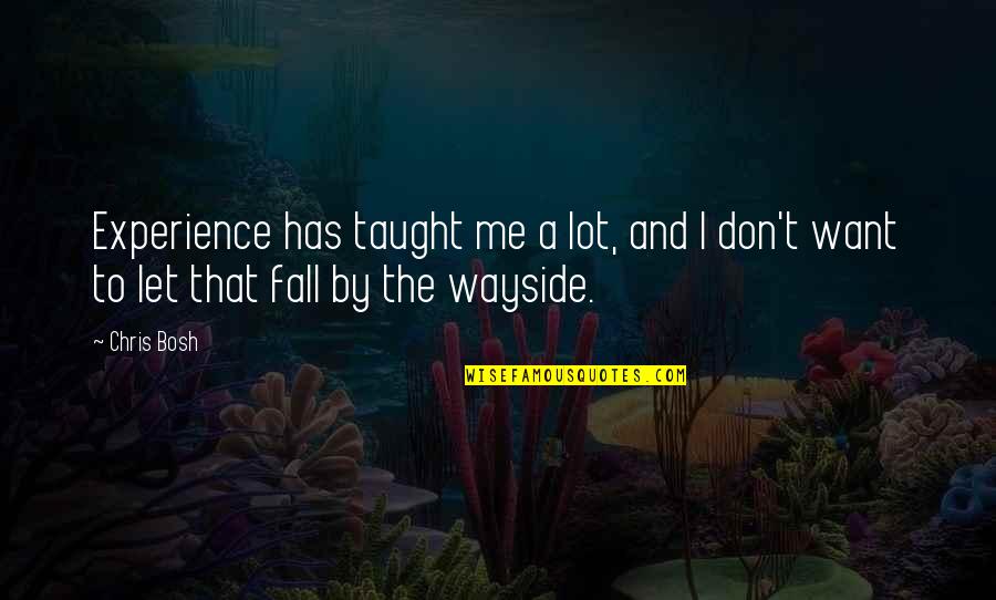 If You Love Her Don't Let Her Go Quotes By Chris Bosh: Experience has taught me a lot, and I