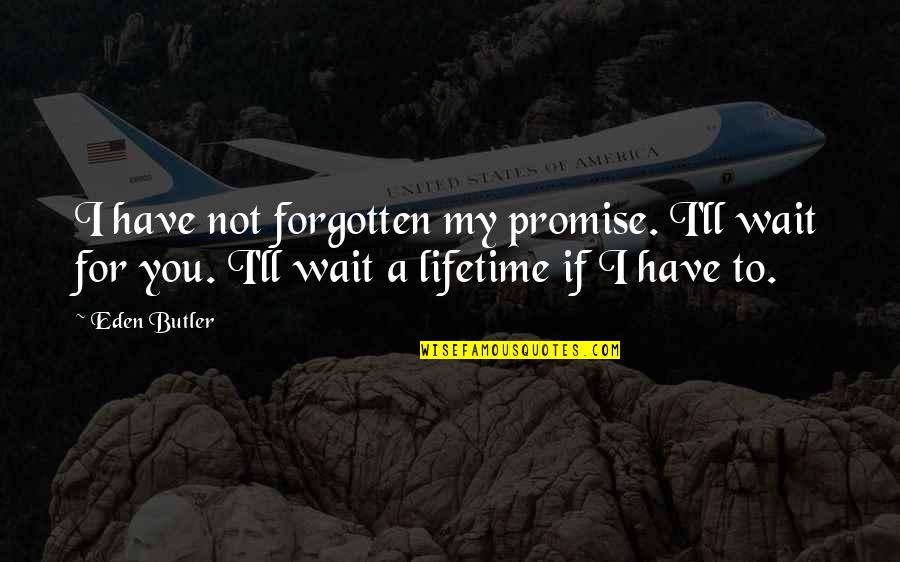 If You Promise Quotes By Eden Butler: I have not forgotten my promise. I'll wait