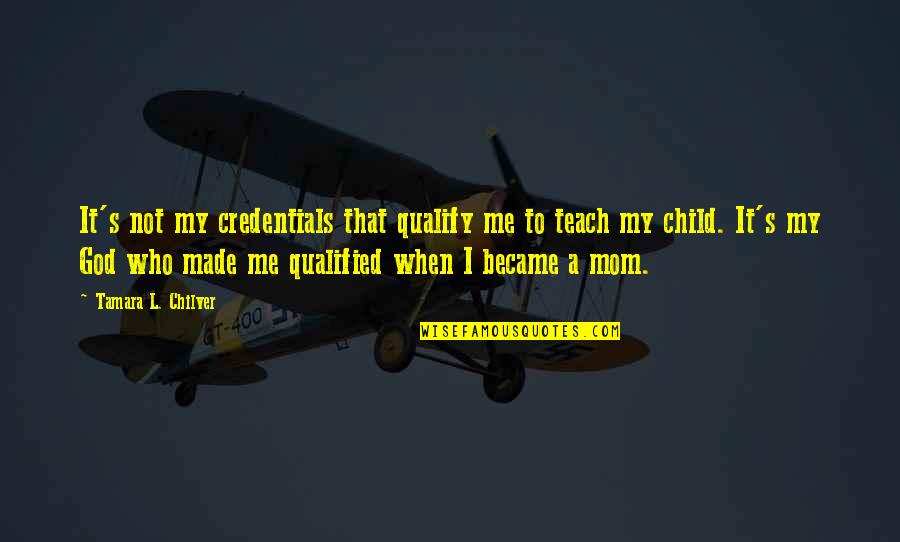 If You Teach A Child Quotes By Tamara L. Chilver: It's not my credentials that qualify me to