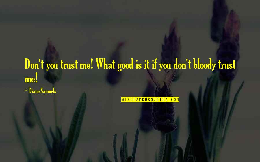 If You Trust Me Quotes By Diane Samuels: Don't you trust me! What good is it