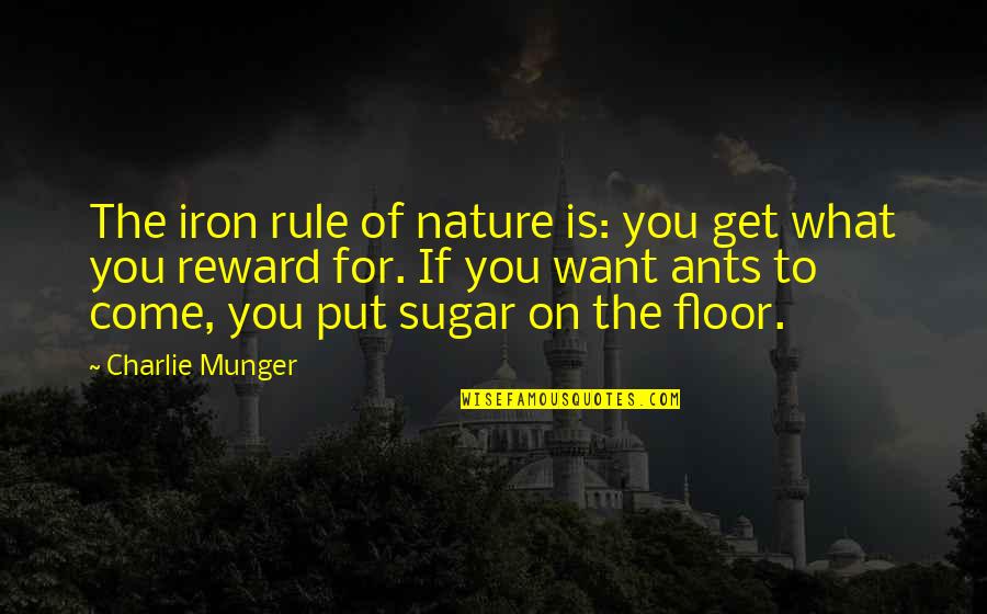 If You Want It Come And Get It Quotes By Charlie Munger: The iron rule of nature is: you get If You Want It Come And Get It Quotes By Charlie Munger: The iron rule of nature is: you get