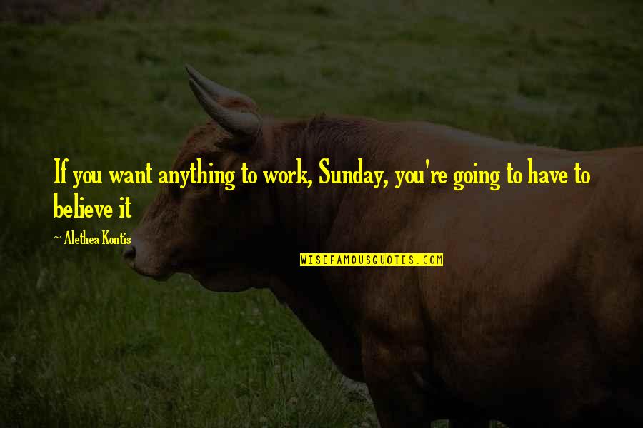 If You Want It To Work Quotes By Alethea Kontis: If you want anything to work, Sunday, you're