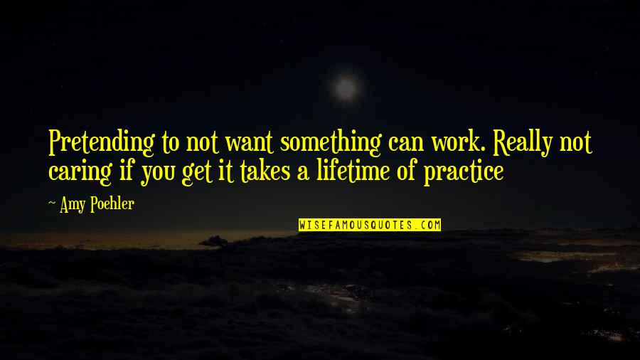 If You Want It To Work Quotes By Amy Poehler: Pretending to not want something can work. Really