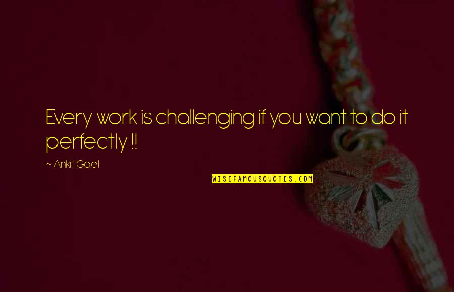 If You Want It To Work Quotes By Ankit Goel: Every work is challenging if you want to