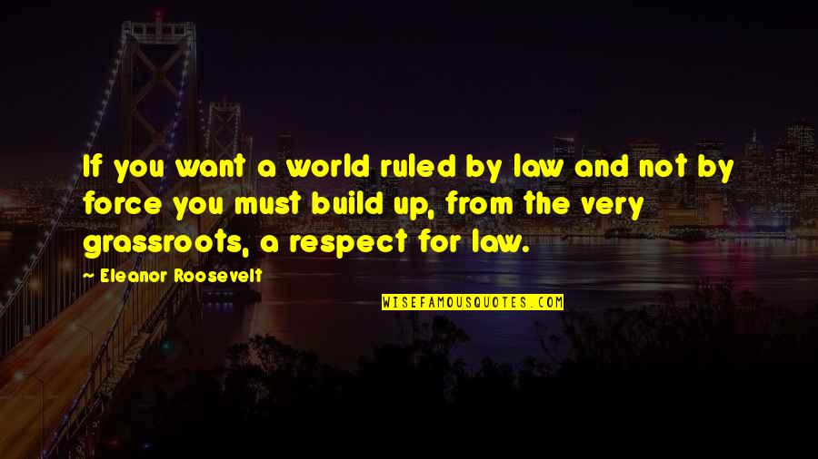 If You Want Respect Quotes By Eleanor Roosevelt: If you want a world ruled by law