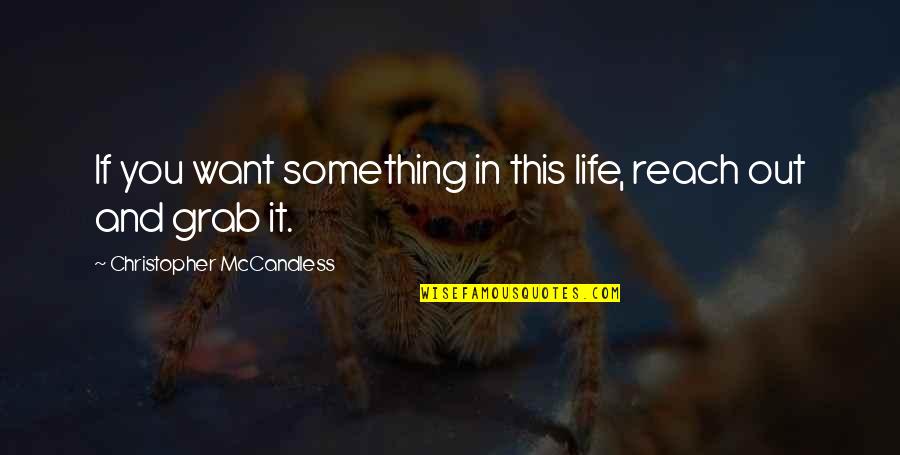 If You Want Something In Life Quotes By Christopher McCandless: If you want something in this life, reach