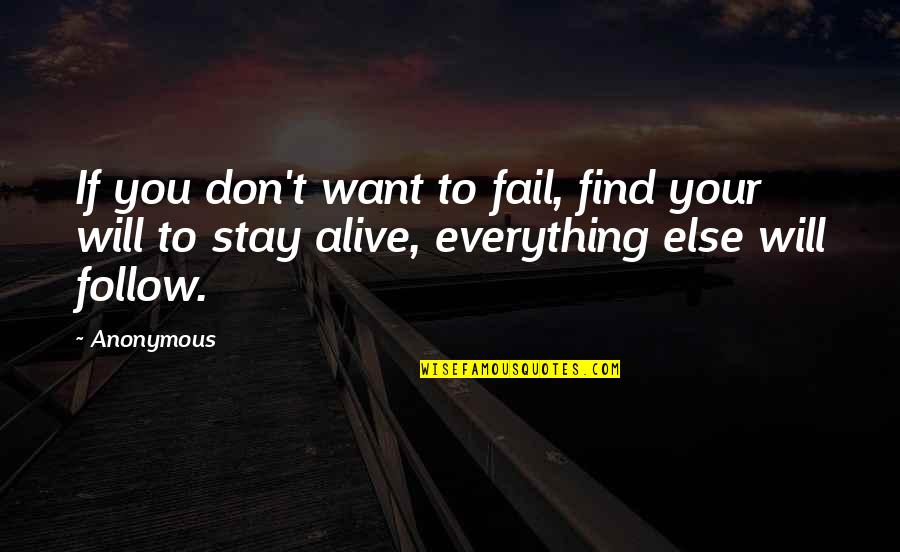 If You Want To Stay Quotes By Anonymous: If you don't want to fail, find your