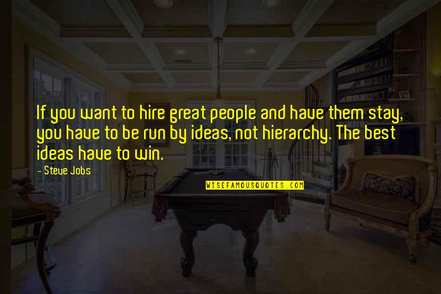 If You Want To Stay Quotes By Steve Jobs: If you want to hire great people and