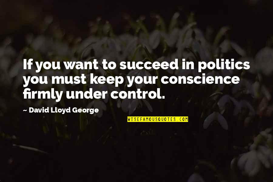 If You Want To Succeed Quotes By David Lloyd George: If you want to succeed in politics you