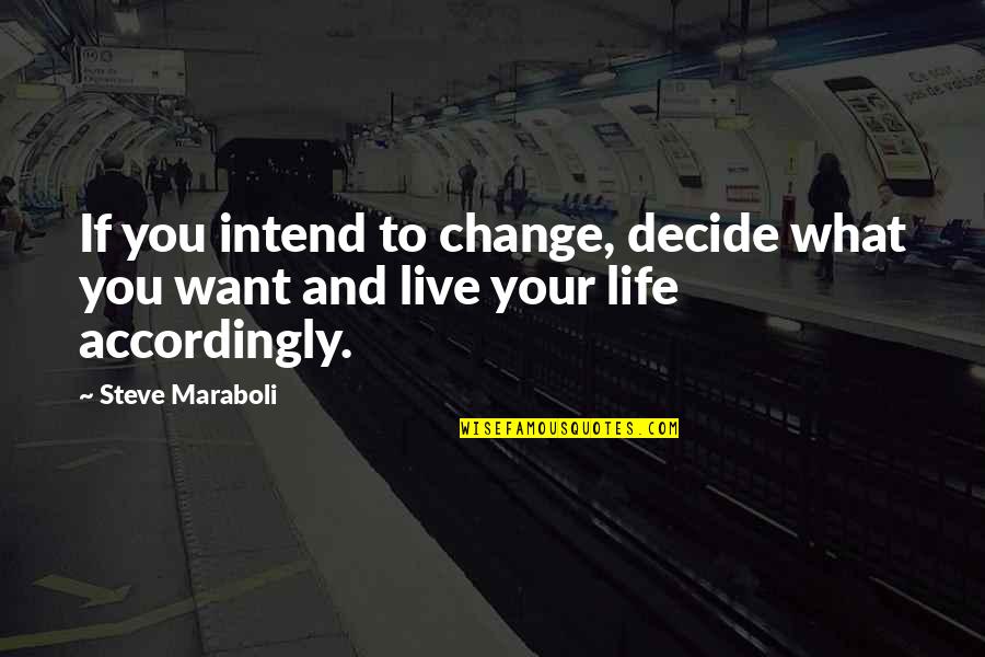 If You Want Your Life To Change Quotes By Steve Maraboli: If you intend to change, decide what you