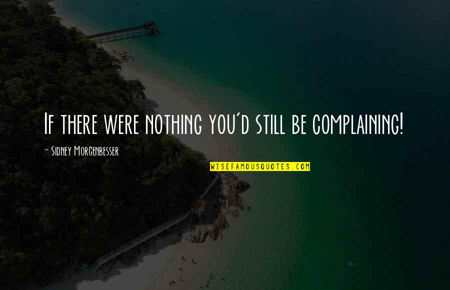 If You Were There Quotes By Sidney Morgenbesser: If there were nothing you'd still be complaining!