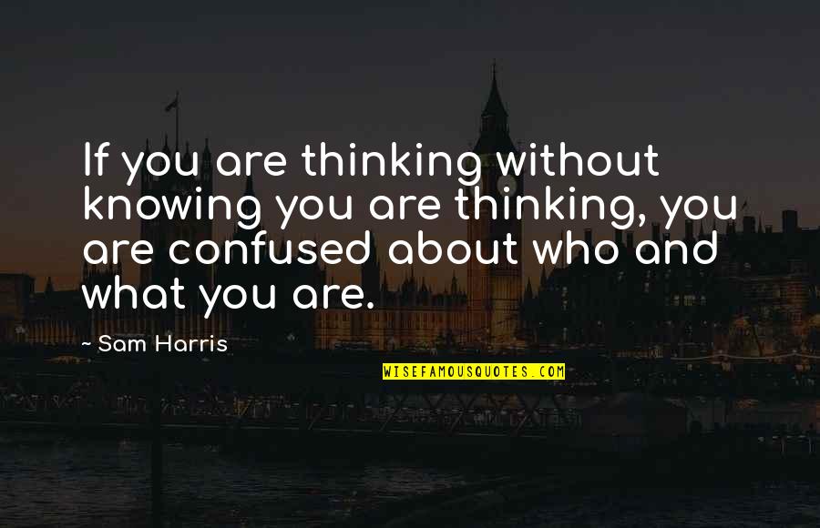 If You're Confused Quotes By Sam Harris: If you are thinking without knowing you are