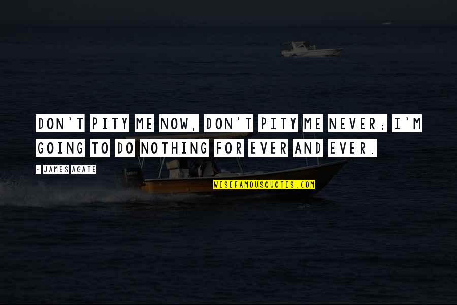 If You're Going To Be With Me Quotes By James Agate: Don't pity me now, don't pity me never;