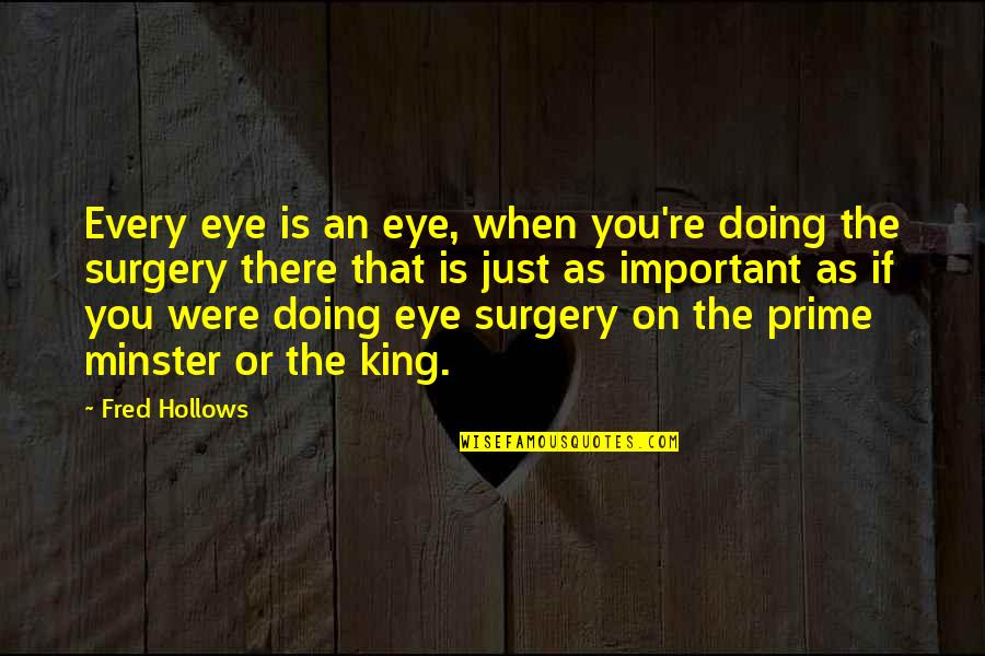 If You're Important Quotes By Fred Hollows: Every eye is an eye, when you're doing
