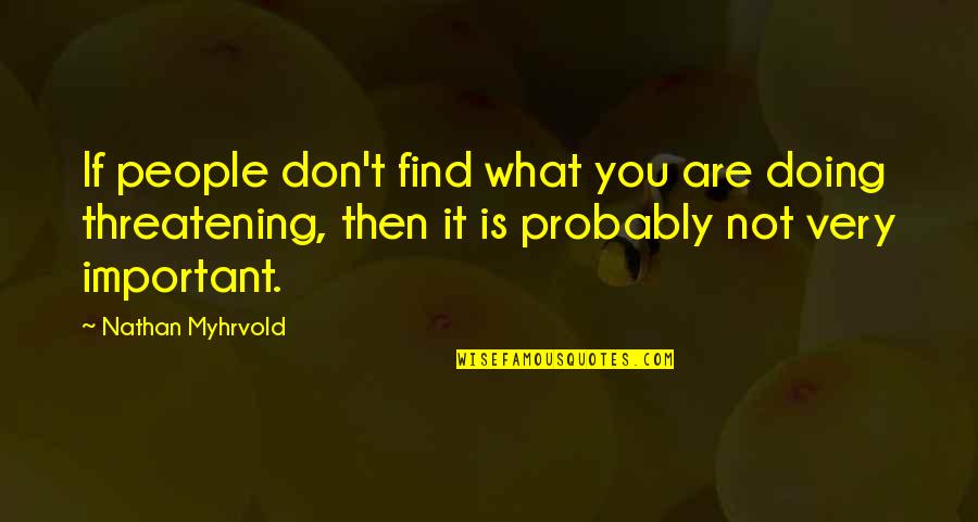 If You're Important Quotes By Nathan Myhrvold: If people don't find what you are doing