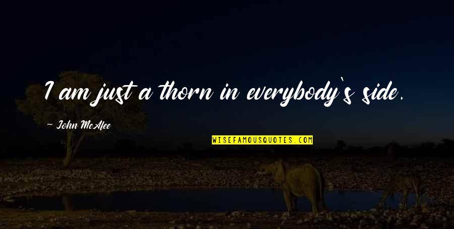 Ifb Preacher Quotes By John McAfee: I am just a thorn in everybody's side. Ifb Preacher Quotes By John McAfee: I am just a thorn in everybody's side.