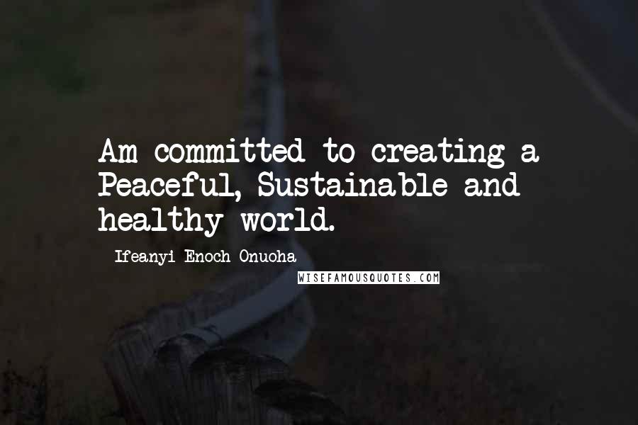 Ifeanyi Enoch Onuoha quotes: Am committed to creating a Peaceful, Sustainable and healthy world.