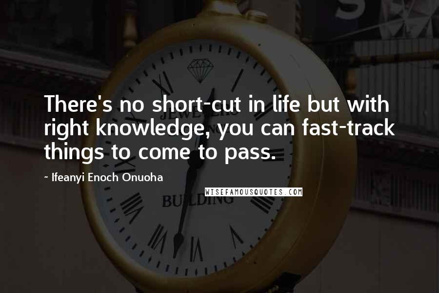 Ifeanyi Enoch Onuoha quotes: There's no short-cut in life but with right knowledge, you can fast-track things to come to pass.