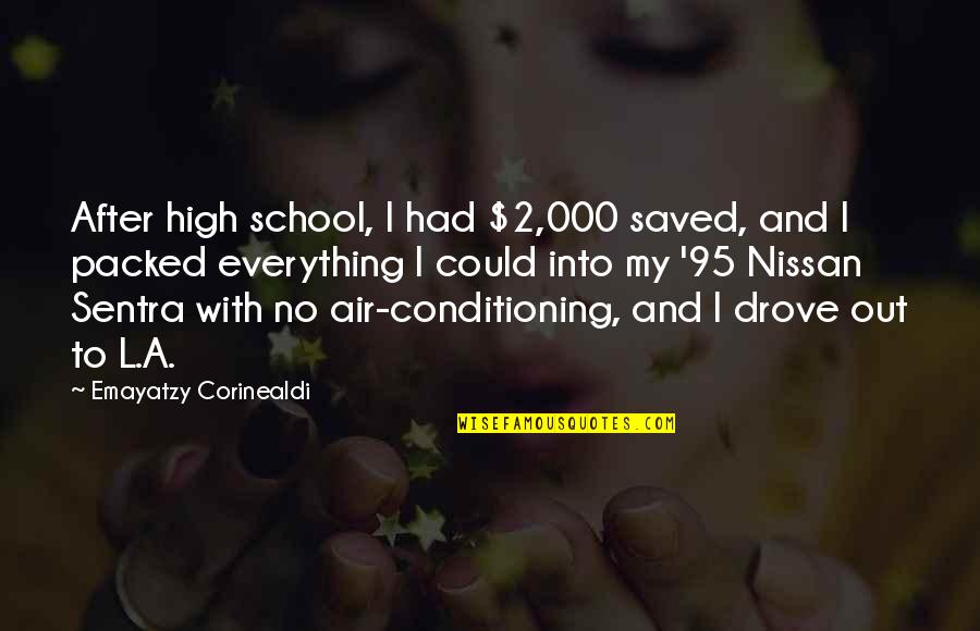 Ifesinachi Oguakwa Quotes By Emayatzy Corinealdi: After high school, I had $2,000 saved, and Ifesinachi Oguakwa Quotes By Emayatzy Corinealdi: After high school, I had $2,000 saved, and