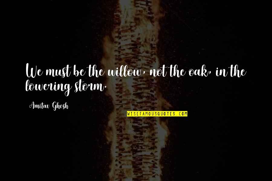 Ifesinachi Sylvia Quotes By Amitav Ghosh: We must be the willow, not the oak, Ifesinachi Sylvia Quotes By Amitav Ghosh: We must be the willow, not the oak,