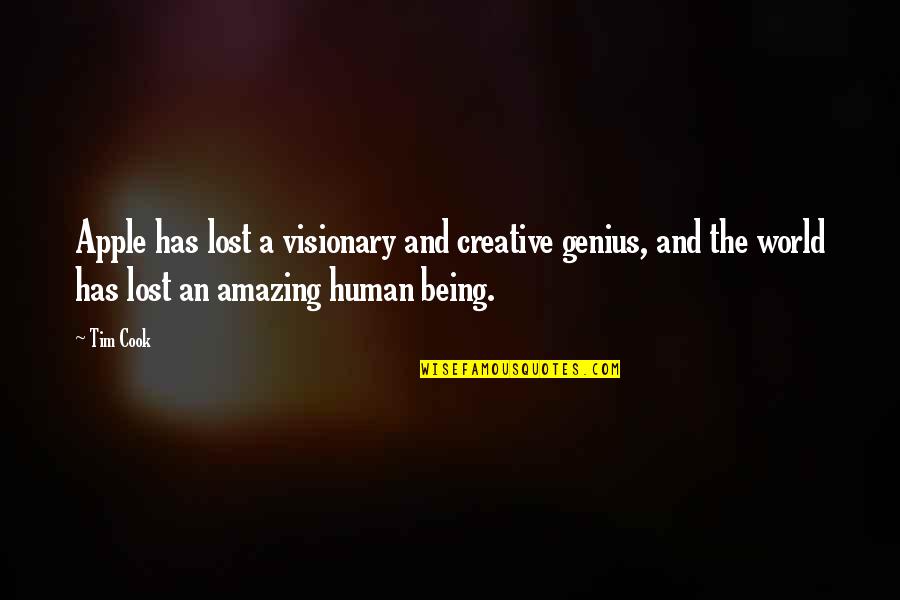 Iganor Quotes By Tim Cook: Apple has lost a visionary and creative genius, Iganor Quotes By Tim Cook: Apple has lost a visionary and creative genius,