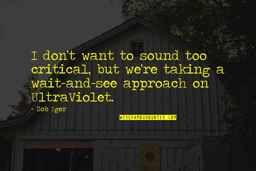 Iger Quotes By Bob Iger: I don't want to sound too critical, but Iger Quotes By Bob Iger: I don't want to sound too critical, but