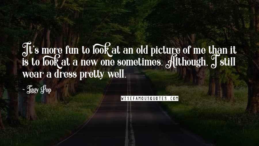 Iggy Pop quotes: It's more fun to look at an old picture of me than it is to look at a new one sometimes. Although, I still wear a dress pretty well.