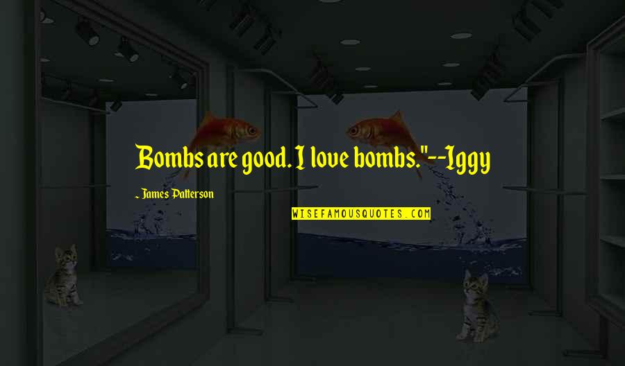 Iggy's Quotes By James Patterson: Bombs are good. I love bombs."--Iggy