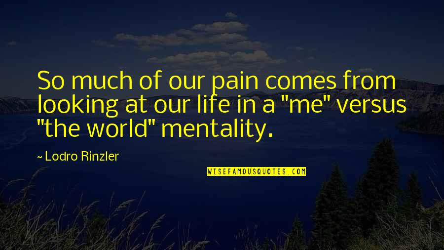 Igitur Voor Quotes By Lodro Rinzler: So much of our pain comes from looking