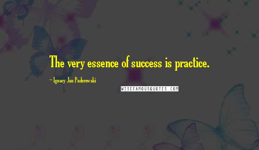 Ignacy Jan Paderewski quotes: The very essence of success is practice.