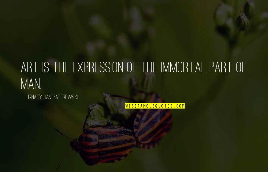 Ignacy Jan Quotes By Ignacy Jan Paderewski: Art is the expression of the immortal part