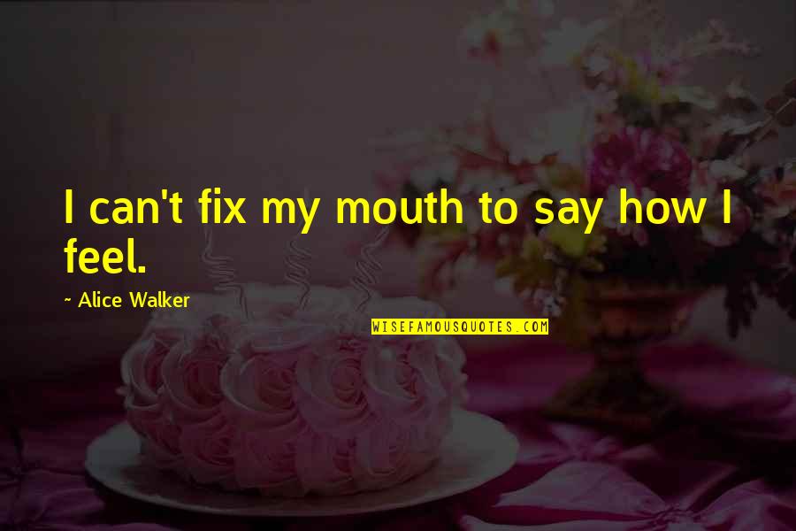 Ignatavicius Etobicoke Quotes By Alice Walker: I can't fix my mouth to say how