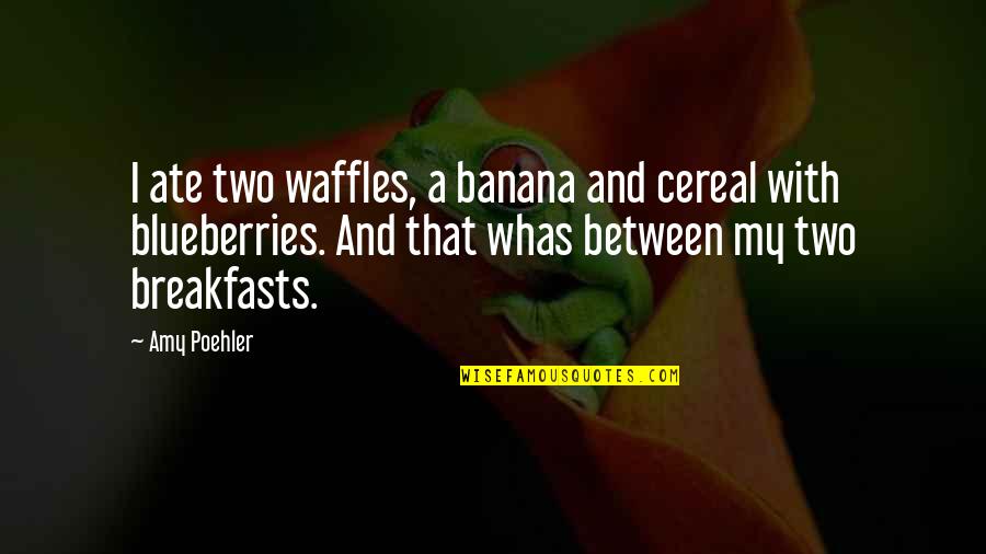 Ignite Passion Quotes By Amy Poehler: I ate two waffles, a banana and cereal Ignite Passion Quotes By Amy Poehler: I ate two waffles, a banana and cereal
