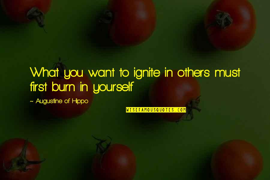 Ignite Quotes By Augustine Of Hippo: What you want to ignite in others must