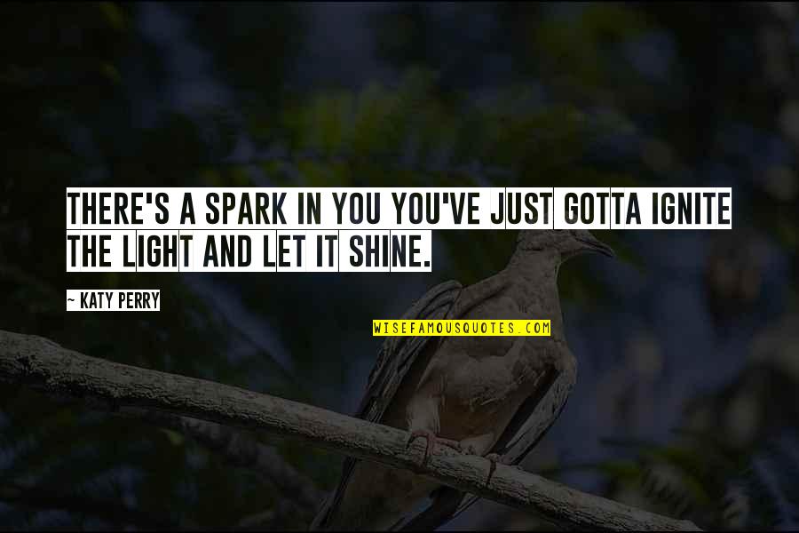 Ignite The Light Quotes By Katy Perry: There's a spark in you you've just gotta