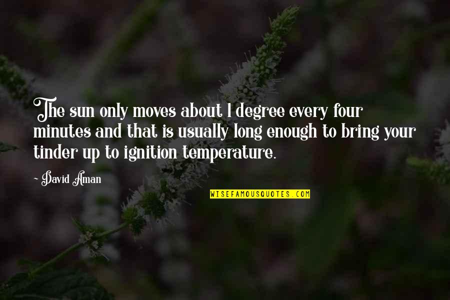 Ignition Quotes By David Aman: The sun only moves about 1 degree every
